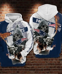 Amazon Sports Team Nfl New England Patriots Grim Reaper Sudden Death Hoodie 3D