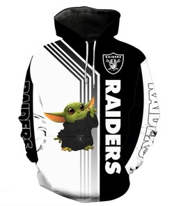 Amazon Sports Team Official Baby Yoda Oakland Raiders Nfl Hoodie 3D