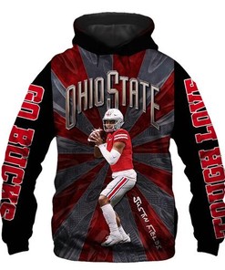 Amazon Sports Team Official Ohio State Buckeyes Nfl Justin Fields Hoodie 3D