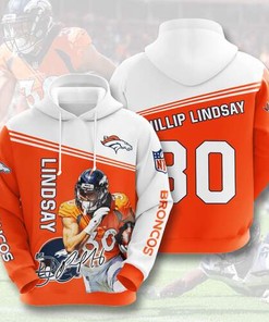 Amazon Sports Team Phillip Lindsay Denver Broncos Hoodie 3D