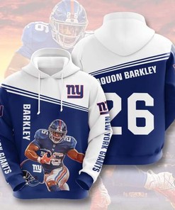 Amazon Sports Team Saquon Barkley New York Giants Hoodie 3D