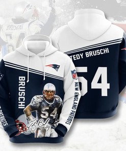 Amazon Sports Team Tedy Bruschi New England Patriots Hoodie 3D
