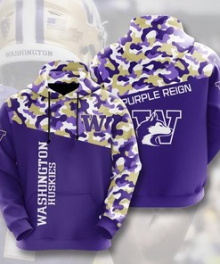 Amazon Sports Team Washington Huskies Camo Hoodie 3D