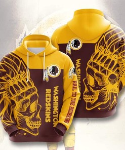 Amazon Sports Team Washington Redskins Skull Hoodie 3D