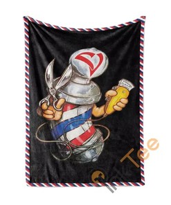 American Barbers Pole Hair Stylist Rectangle Carpet Limited Edition Sherpa Fleece Blanket Gifts for Family, for Couple