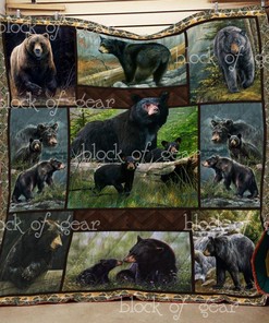 American Black Bear Quilt Blanket Bedding Set for Home Décor