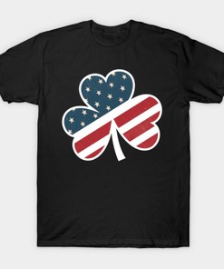 American Flag Clover Logo St. Patrick's Day Shirt