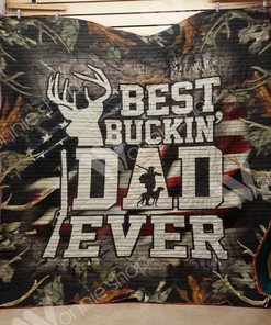 American Flag Hunting Dad Father's Day Perfect Gifts For Hunting Lover Quilt Blanket Bedding Set