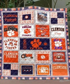 American Football Ncaa Clemson Tigers Quilt Blanket Bedding Set