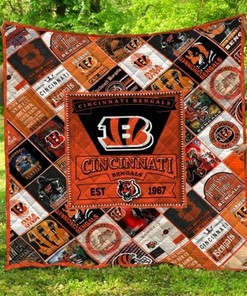 American Football Team Cincinnati Bengals Collection Combined Collection Quilt Blanket Bedding Set