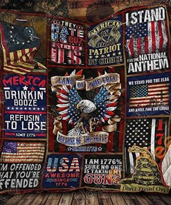 American Patriot Personalized Quilt Blanket and Bedding Set