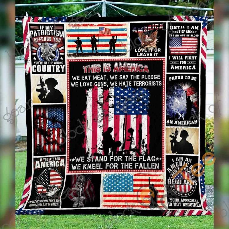 American Patriot Quilt Blanket Bedding Set