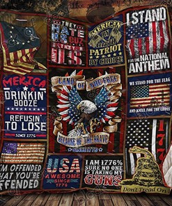 American Patriot Quilt Blanket Bedding Set Gift