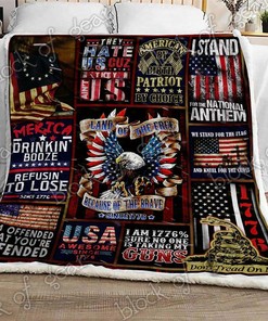 American Patriot Quilt Blanket Bedding Set for Home Décor