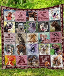 American Pit Bull Terrier Quilt Blanket Bedding Set
