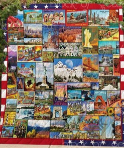 American Pride Personalized Quilt Blanket Bedding Set