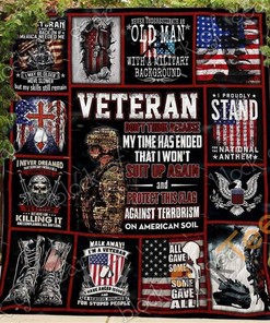 American Proud Veteran Quilt Blanket Bedding Set