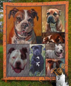 American Staffordshire Terrier Dog Quilt Blanket Bedding Set