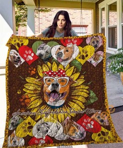 American Staffordshire Terrier Personalized Quilt Blanket Bedding Set