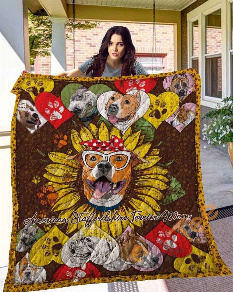 American Staffordshire Terrier Personalized Quilt Blanket Bedding Set