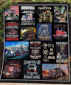 American Trucker Quilt Blanket Bedding Set