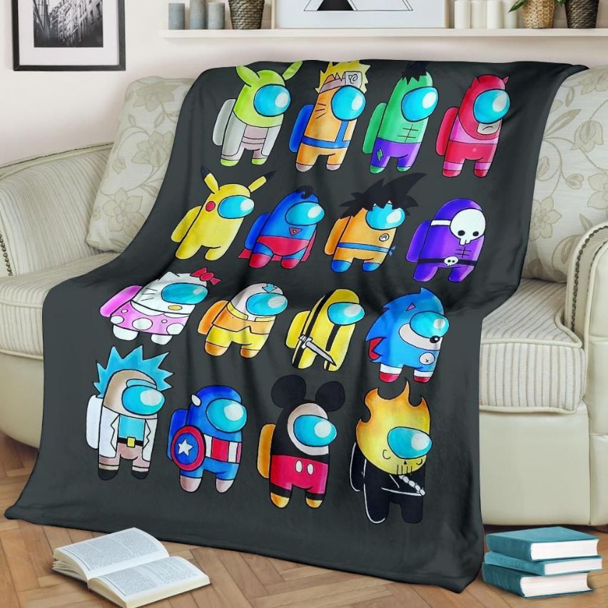 Among Us Fleece Blanket Gift For Fan, Quilt Blanket Bedding Set Gift68