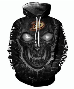 Anaheim Ducks Halloween Hoodie 3D Skulls Pullover Nhl