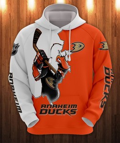 Anaheim Ducks Hoodie 3D Cartoon Graphic Zip Hoodie for Fan