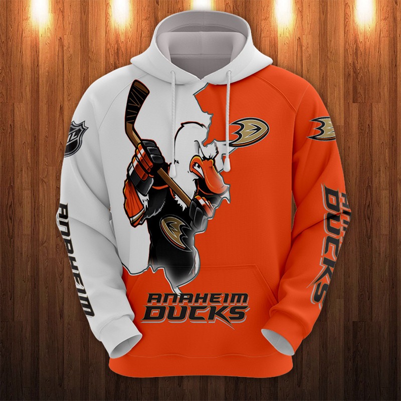 Anaheim Ducks Hoodie 3D Cartoon Graphic Zip Hoodie for Fan