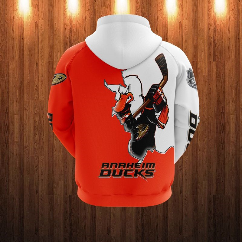 Anaheim Ducks Hoodie 3D Cartoon Graphic Zip Hoodie for Fan - Image 2