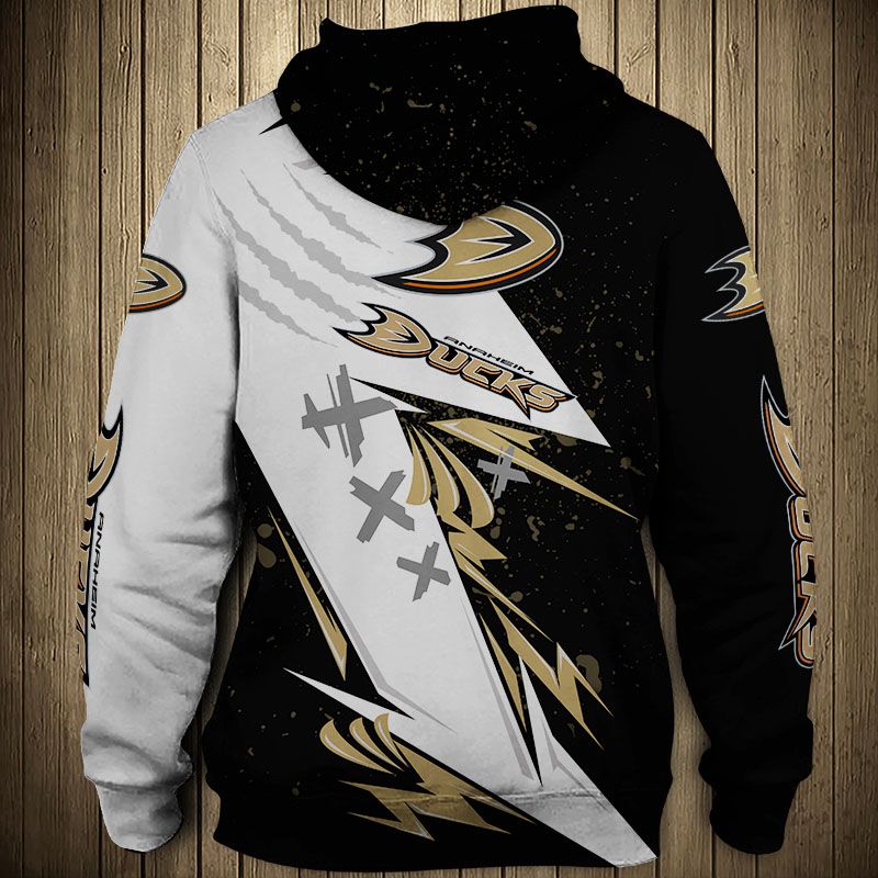 Anaheim Ducks Hoodie 3D Thunder Design Pullover Nhl - Image 2