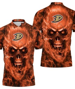 Anaheim Ducks Nhl Fans Skull Polo Shirt All Over Print Shirt 3d T-shirt