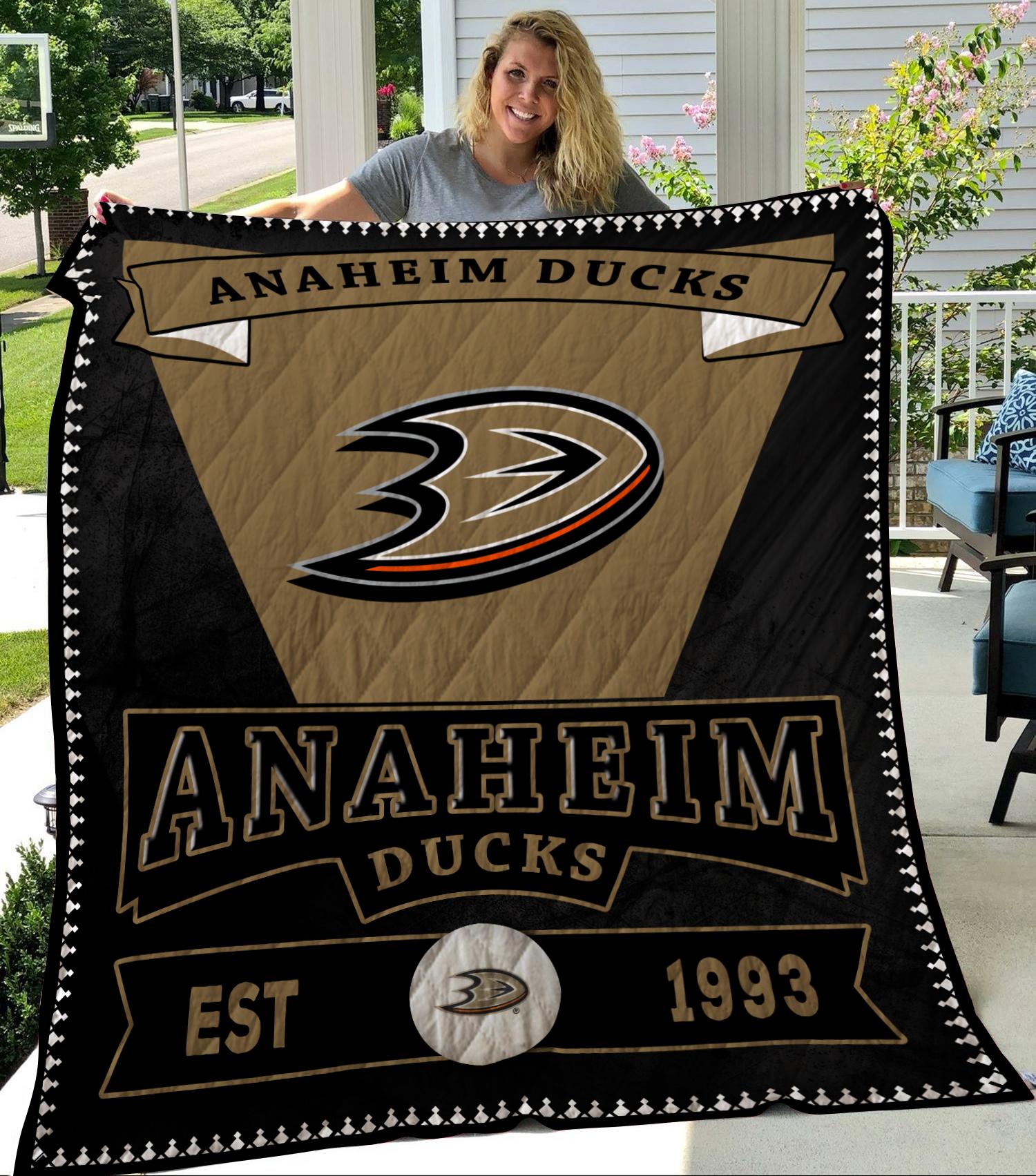 Anaheim Ducks Quilt Blanket Bedding Set for Home Décor