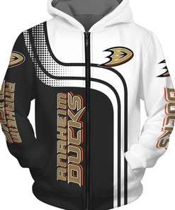 Anaheim Ducks Zip Hoodie Zip Hoodie Pullover Gift for Fans
