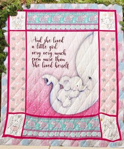 And She A Little Girl Very Very Much More Than She Herself Elephant Quilt Blanket
