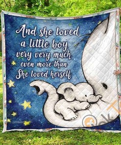 And She Loved Little Girl Mom Premium Quilt Blanket Bedding Set