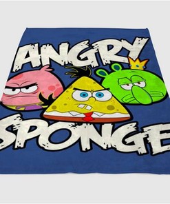 Angry Sponge Sherpa Fleece Blanket Gifts for Family, for Couple