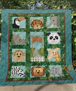 Animals Make My Day Quilt Blanket Bedding Set