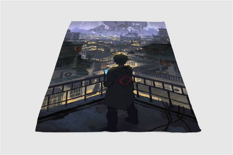 Anime 2049 Style Sherpa Fleece Blanket Gifts for Family, for Couple