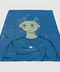 Anime Boy Cute Aesthetic Sherpa Fleece Blanket Gifts for Family, for Couple