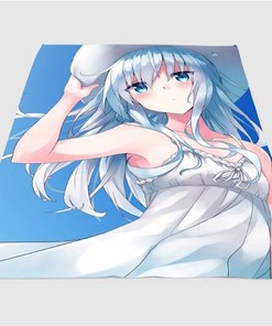 Anime Cute Girl Sherpa Fleece Blanket Gifts for Family, for Couple