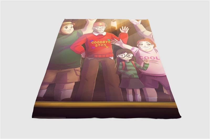 Anime Gravity Falls Sherpa Fleece Blanket Gifts for Family, for Couple