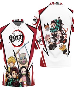Anime Kimetsu No Yaiba Tanjiro And Friends Polo Shirt All Over Print Shirt 3d T-shirt