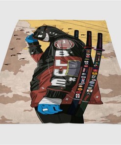 Anime Samurai Sherpa Fleece Blanket Gifts for Family, for Couple