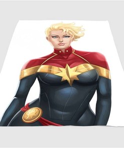 Another Captain Marvel Sherpa Fleece Blanket Gifts for Family, for Couple