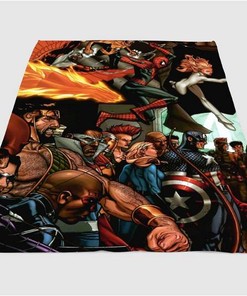 Another Side Old Marvel Sherpa Fleece Blanket Gifts for Family, for Couple