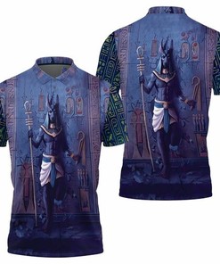 Anubis Egypt Pharaoh 3D All Over Print Polo Shirt