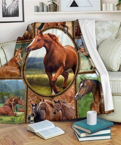 Arabian Horse Horse Lover Sherpa Fleece Blanket Gifts for Family, for Couple