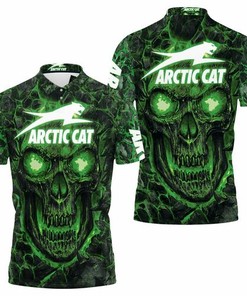 Arctic Cat Green Flame Skull 3d Jersey 3D All Over Print Polo Shirt