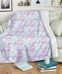 Ariel Little Mermaid Sherpa Fleece Blanket Gifts for Family, for Couple